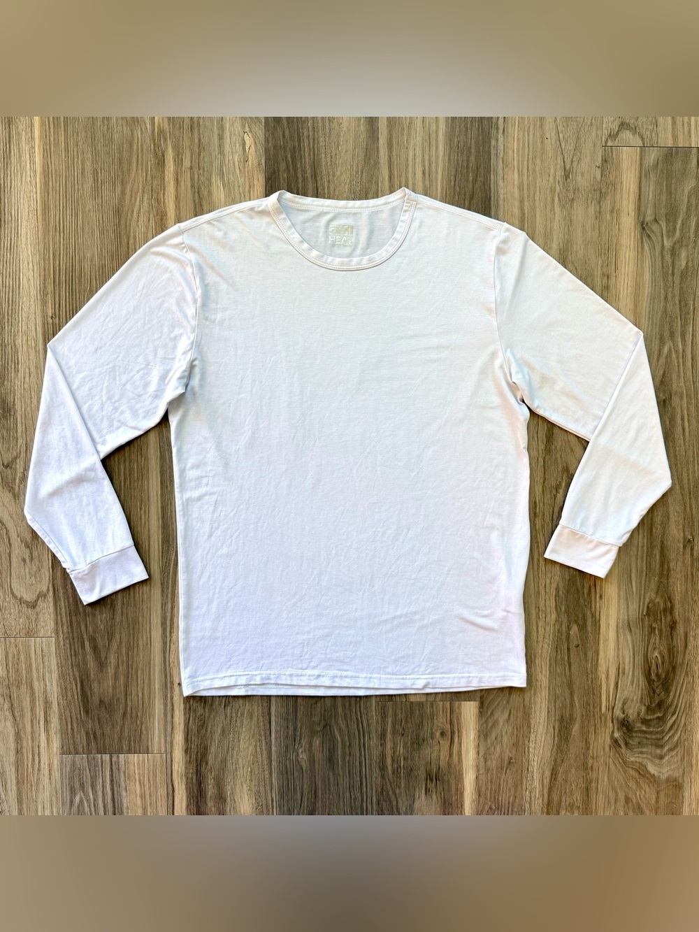 32 Degrees Heat White Long-Sleeve Crewneck Top Size M